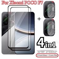 4in1 Tempered Glass For Xiaomi POCO F7 5G 2025 Screen Protector Film Camera Lens Protective Films Co