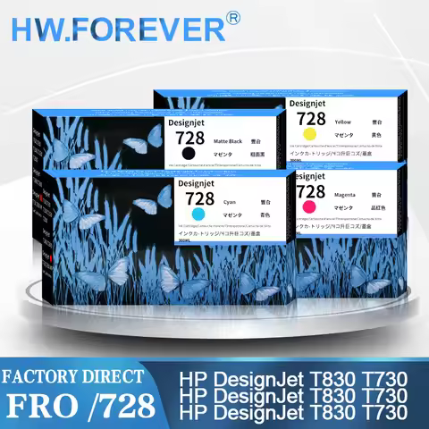 1set 728 Compatible Ink Cartridge For HP 728XL For HP Designjet T730 T830 Inkjet Printers With Chip
