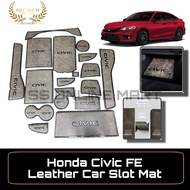 [LEATHER] Honda Civic Fe 2022-2024 Interior Slot Mat Anti Slip Mat 11th Civic Water Coaster Pad Civi