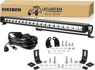 RIGIDON 23 Inch 60W Single Row Slim LED Light Bar, Spot 6000LM Driving Work Light with 18AWG DT Conn