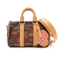 LOUIS VUITTON LV 路易威登 Keepall Bandouliere 25 兩用包 雙棕色 原花/棋盤格 塗層帆布 Nigo 聯名款 M15428