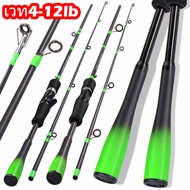 MYSougayilang Green Fishing Rod 2 Section Lure Fishing Rod Gradient Green Handle 6 Feet 7 Feet Spinn