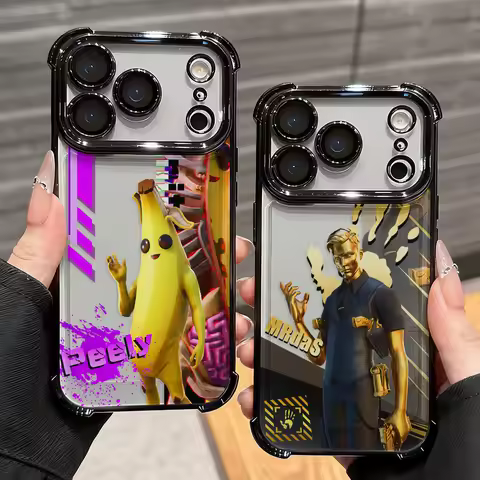 Cartoon Games F-Fortnite Plating Phone Case For iPhone 17 17e 16e 16 15 14 13 12 11 Pro Max X XR XSM