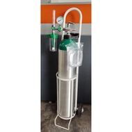 ALUMINIUM PORTABLE MEDICAL OXYGEN CYLINDER C/W GAS  (1 SET) - PIN INDEX REGULATOR