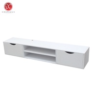 Rak TV Dinding Minimalis 2 Laci / Meja TV Tempel Dinding Aesthetic 100x20 cm