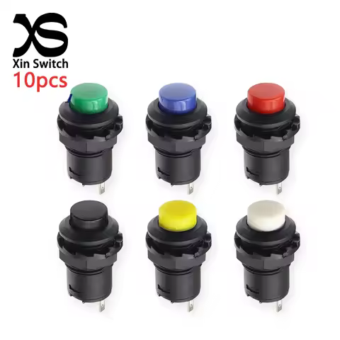 10PCS DS-427 12mm Hole Opening Self Resetting Power Round Button Switch 1.5A/250V AC 3A/125V AC 2-Pi