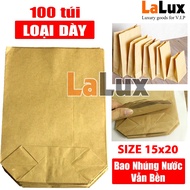 100 Túi giấy Kraft LOẠI TỐT 15x20 Đựng Quà Đựng Hàng Đựng Thực Phẩm Bánh Bao Bánh Mỳ Đồ Chiên Bánh T