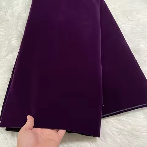 Luxury Thickened Velvet 5Yards Lace Fabric Match Nigerian Hayes Damask 2.5 Yards Headtie for Wedding
