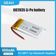 1-4PCS 602035 500mAh 3.7V Lithium Polimer Boleh Dicas Semula Untuk MP3 MP4 GPS Bluetooth Headset Spe