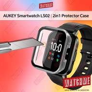 Aukey Smartwatch LS02 Protector Case, 2in1 Hard Casing With Screen Glass Cover (aukey smart watch ls
