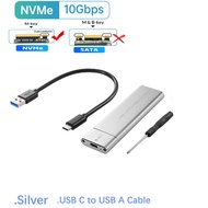 M.2-NVMe-SSD-Enclosure-External-M2-NVMe-เคส-M2-USB-3.1-Type-C-10Gbps-อะแดปเตอร์-M-Key-HD-กล่องเก็บขอ