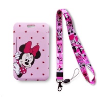 Disney Mickey Minnie Mouse Girls ID Credit Bank Card Holder Students Bus Clear Card Case Lanyard GIRL Visit Door Identity Badge