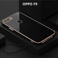 Casing OPPO F9 Case Plating Cover Lanyard Soft TPU Phone Case OPPO F9 Pro