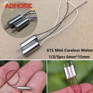ADMORE 1/2/5pcs Coreless Motor, 615 Mini 615 Tiny Hollow Cup Engine Motor, 6mm*15mm High Speed 46500
