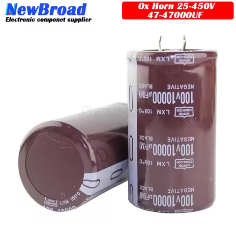 2pcs Ox Horn Capacitance 25V 35V 50V 63V 200V 220V 250V 400V 450V 47UF 100UF 220UF 1000UF 100V6800UF