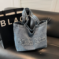 Original Letter Denim Bag For Women 2025 Tote Bag Student Canvas Handbag For Work Commuting Shoulder