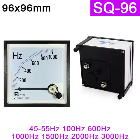 SQ96 Pointer Frequency Meter 45-55Hz 380V 45-55Hz 100Hz 600Hz 1000Hz 1500Hz 2000Hz 3000Hz 100V 96*96