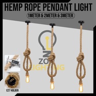 Hemp rope pendant light 1M 2M E27 bulb holder G45 ST64 G80 G95 G125 LED BULB DESIGN MANTAP GOLD BULB