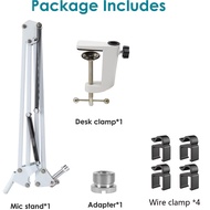 White Boom Arm for Fifine AM8 - Mic Boom Arm Compatible with Fifine Microphone Fifine Mic Boom Arm w