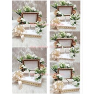 gubahan frame mas kahwin + 2pc bekas cincin(light nude cream)