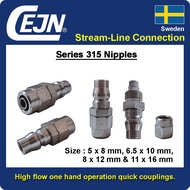 CEJN Streamline Air Quick Release One-Touch Coupler for Tubing Nitto Type Push-In Quick Connect Cupl