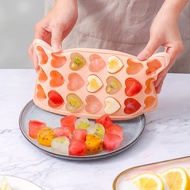 Creative with Lid 21 Compartments Heart-Shaped Round Silicone Ice Tray Mold Ice Box Popsicle Mold Wh