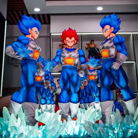 JT Studio Fully Painted Dragon Ball Handmade Super Saiyan Super Blue Vegeta Anime Model Ornament Who