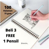 [Beli 3 FREE 1 pensil] Sketchbook Buku Note Book Aesthetic Notebook Catatan Buku Buku Sketsa Gambar Buku Gambar Buku Sketsa Sketch Book  Tulis Sketsa Gambar Anime Buku Polos Tanpa Garis Gambar Tebal Drawing Book Binder Kecil Buku Agenda Journal Diary