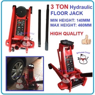 [Ready Stock] 3Ton Hydraulic Floor Jack Single Pump 3 Tiga Ton Tan lift up stand car kereta motor to