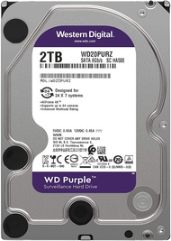 WD PURPLE  2TB  SATA III 64M 3.5 "HDD Harddisk สำหรับระบบรักษาความปลอดภัยเครื่องบันทึกวีดีโอ DVR NVR
