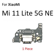 แผงวงจรพอร์ตแท่นชาร์จสำหรับชาร์จ USB พร้อมสายเคเบิลสำหรับ Xiaomi ยืดหยุ่นไมค์ไมโครโฟน Mi 10 10T 10i 11 11i 11T 11X Pro Lite อะไหล่ซ่อม Ultra 5G NE