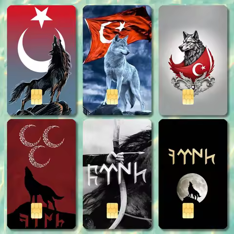 Bozkurt Stickers Cartoon Credit Card Visa Debit Bank Charge Card Bus Metro Waterproof Sticker Decal