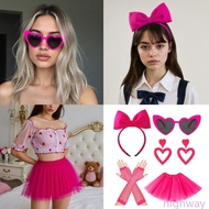 Hi 80s Costume Accessories Women 80S Fancy Dress Costume 80s Party Halloween Outfit Bows Headband Ea