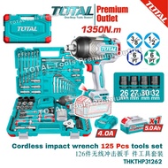 TOTAL Tools 20V Cordless impact wrench 1350Nm & 125 Hand tools set 无线冲击扳手件工具套装 - THKTHP31262