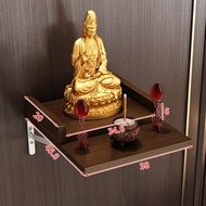 BW-6💚Wood Moon Star Wall-Mounted Buddha1CabinetsNiche God of Wealth Guanyin Bodhisattva Altar Seat Shelf Home Display Bo