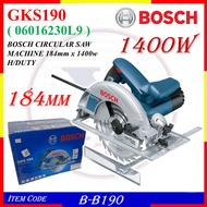 B-B190 (GKS190) 7-1/4" BOSCH CIRCULAR SAW MACHINE 184mm x 1400w ( 06016230L9 ) HEAVY DUTY