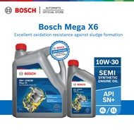 Bosch Mega X6 10W30 API SN+ Semi Synthetic Engine Oil Minyak Hitam Enjin Kereta (4L/1L)