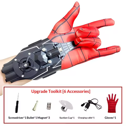 Spider Web Transmitter Electric Auto Retractable Shooter Wrist Mounted Web Launcher Cosplay Prop Sup