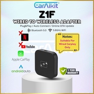 <CarAiKit>  Z1F 2-In1 Smart Box Carplay Adapter Plug&Play Wired to Wireless Apple Carplay Wireless A