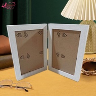 [Abbraccia] Double Picture Frame 4x6 Folding 2 Openings Vertical Hinged Photo Frame for