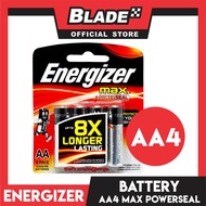 Energizer E91 MAX BP-4 AA 4 Pack 1.5V