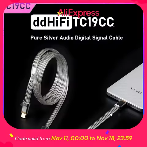 95cm Ddhifi Tc19cc Flagship Pure Silver Usb-C Ctoc Otg Audio Digital Signal Cable Bc Ba Usb Four-Wir