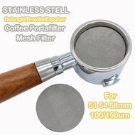 51 53 58.5mm 100um/150um Coffee Bottomless Portafilter Hanlde Coffee Mesh Filter Stainless Steel Reu
