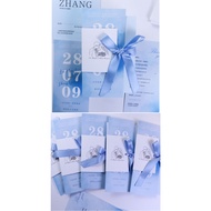 Wedding Invitation Korean Simple Customized Multicolor Texture Blue Letter Lucky Draw Coupon 1010 De