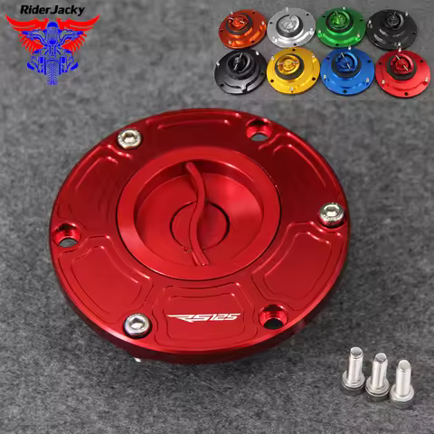 For Aprilia RS125 RS 125 (6 HOLES) All Years Motorcycle Keyless Fuel Tank Gas Cap Cover