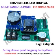 Multi panel digital clock Controller 1-4 panel P10 single color digital clock Controller p10 single 