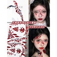 Halloween Makeup COS Red Blood Tears Diamond Makeup Diamond Face Sticker Red Special-Shaped Diamond 