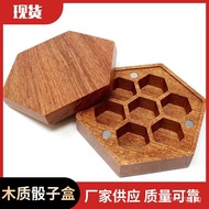 Wooden Dice Round Storage Box Retro Heaven and Earth Cover Creative Dice Wooden Box Dice Storage Org