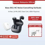 【Free Gifts】Baseus Bass BS1 NC Noise-Cancelling Earbuds SuperBass Hi-Res 6-Mic ENC Clear Call Blueto