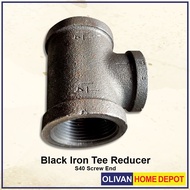 BI(Black Iron) Fire Alarm Accessories Tee Reducer 32/40/50X25mm(1-1/4,1-1/2,2X1") S40 Screw End